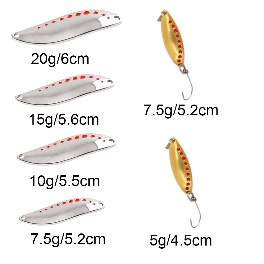 MUVAKO Mồi câu cá giả bằng kim loại 7.5g 10g 15g 20g có thể xoay vòng tròn nhiều màu sắc lựa chọn
