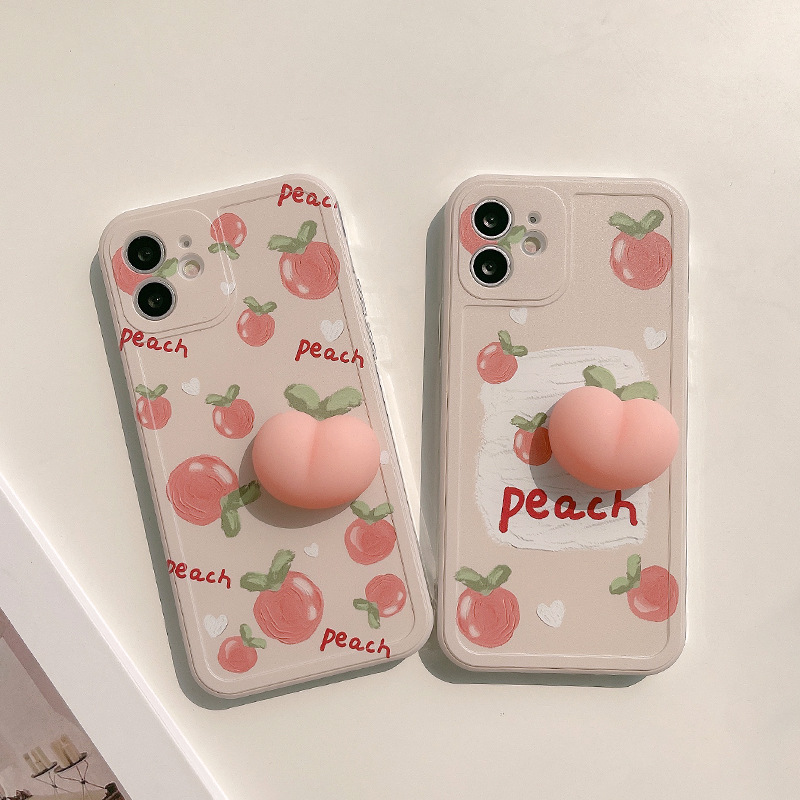 Ốp Lưng Silicone Họa Tiết Hình Quả Đào Thời Trang Cho 11pro Max Apple Iphone12 Xs 8plus | BigBuy360 - bigbuy360.vn