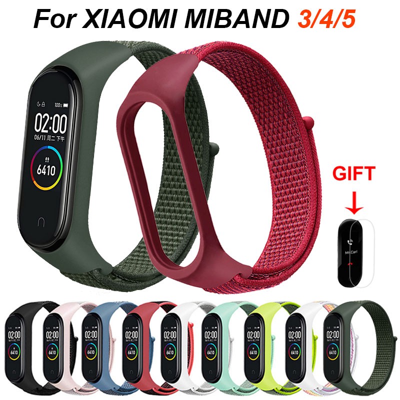 Dây Đeo Sợi Nylon Mềm Cho Xiaomi Mi Band 6 / 5 / 4 / 3