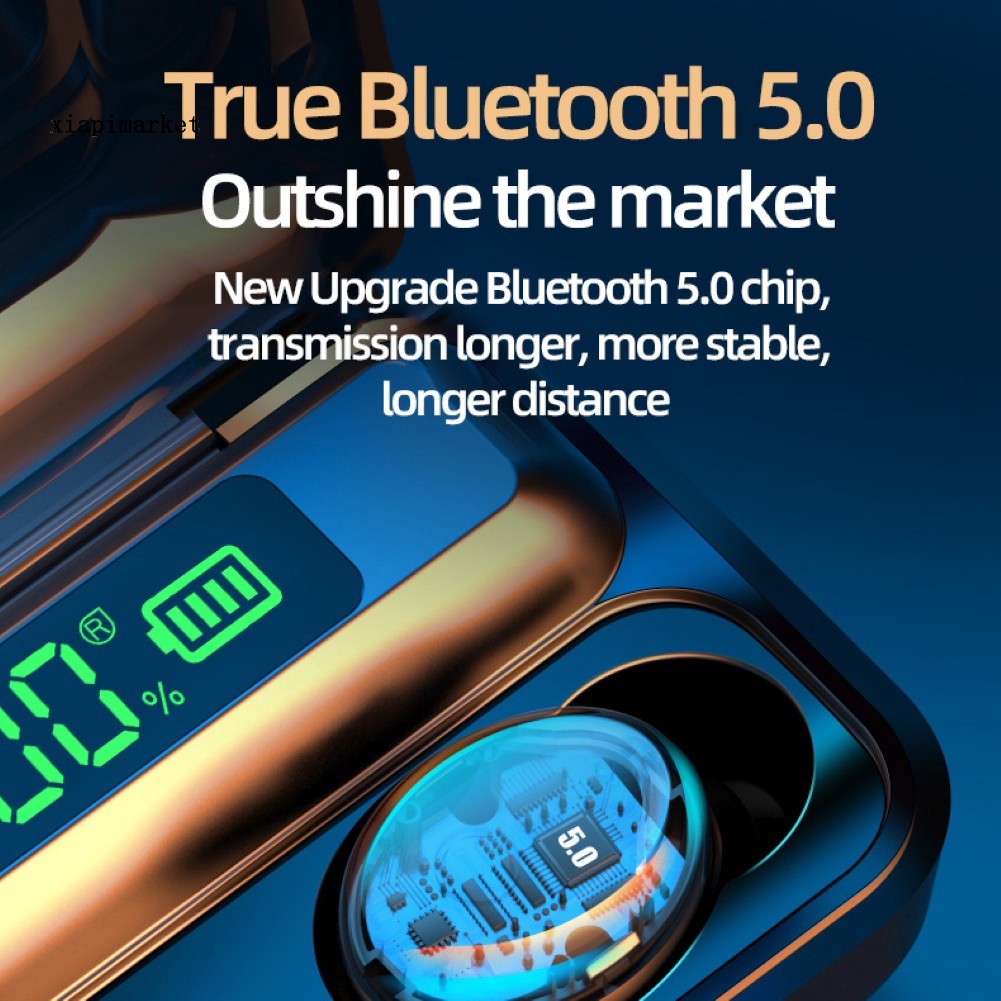 Bộ Tai Nghe Thể Thao Không Dây Bluetooth 5.0 Hiển Thị Led F9-5c Tws
