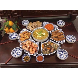 Bộ Bát Đĩa Hoa Mặt Trời Bát Tràng
