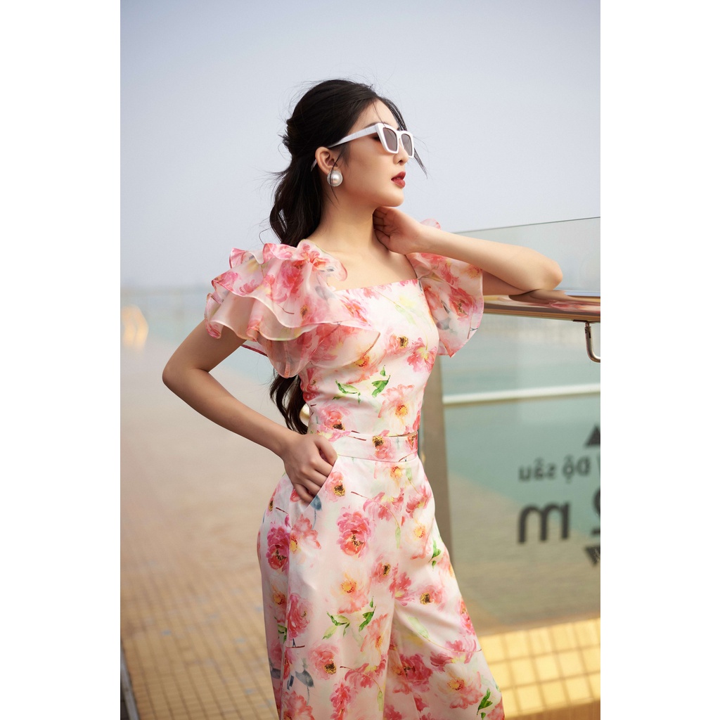 Áo croptop tay kết hoa tơ nhũ | NEVA 22S2W130506H021