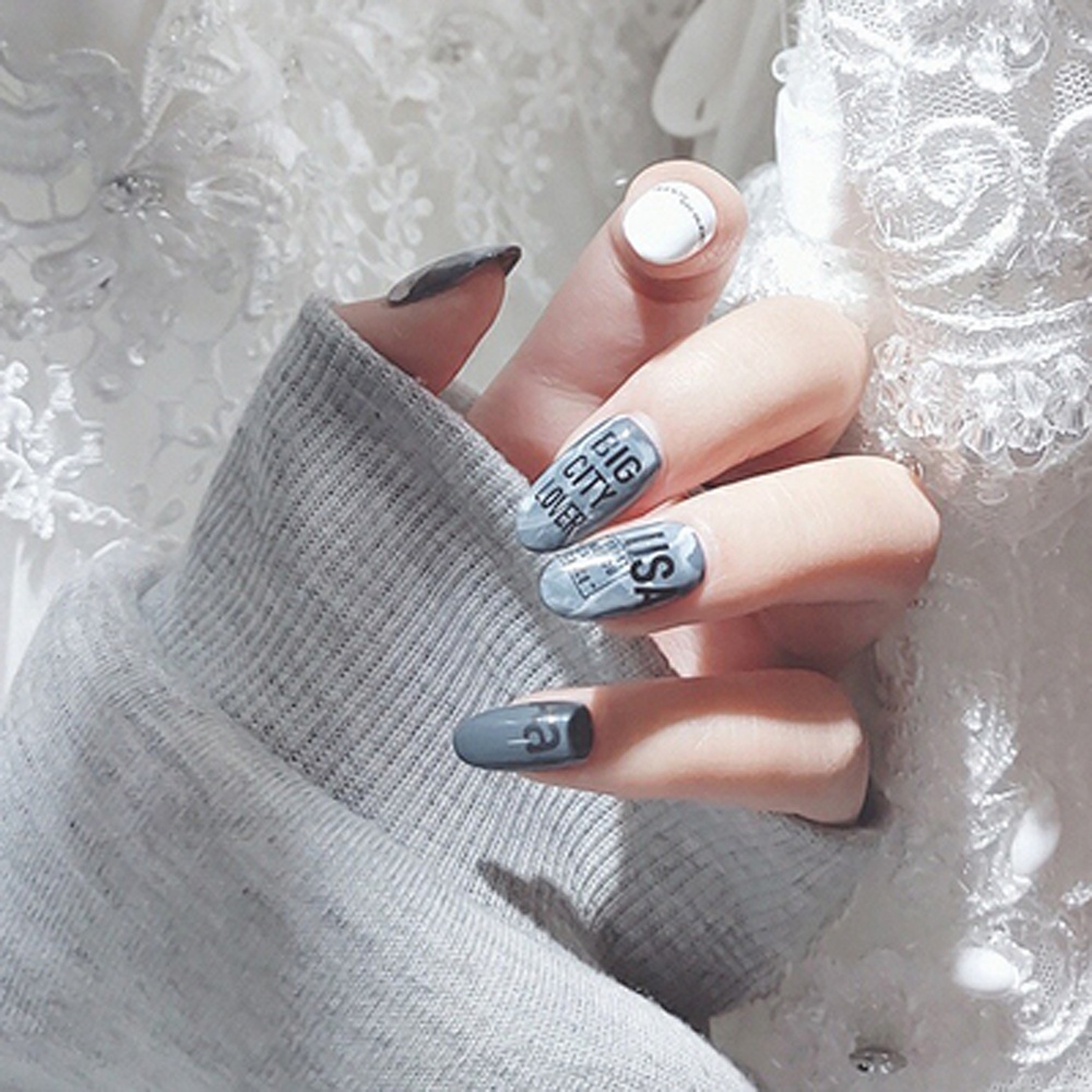 [Hàng mới về] Nhãn dán họa tiết chữ tiếng anh 3D trang trí móng tay nghệ thuật