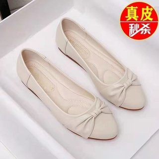 Giày lười da thật đế mềm thời trang cho nữ