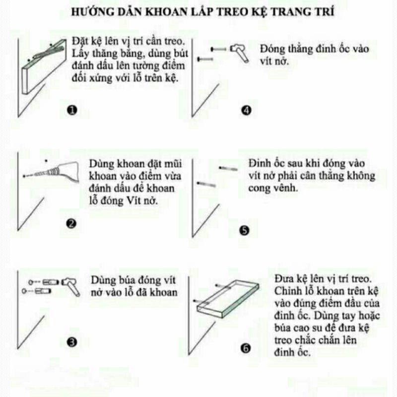 Phụ kiện bắt kệ âm tường ty ren (combo 5 cái)