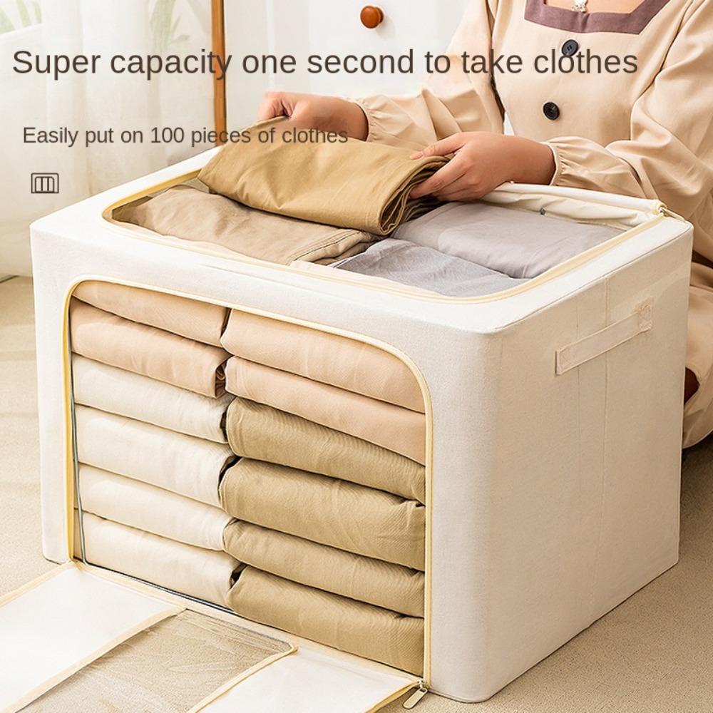 Hộp Đựng Quần Áo / Chăn Bằng Vải Lanh Cotton Tiện Dụng