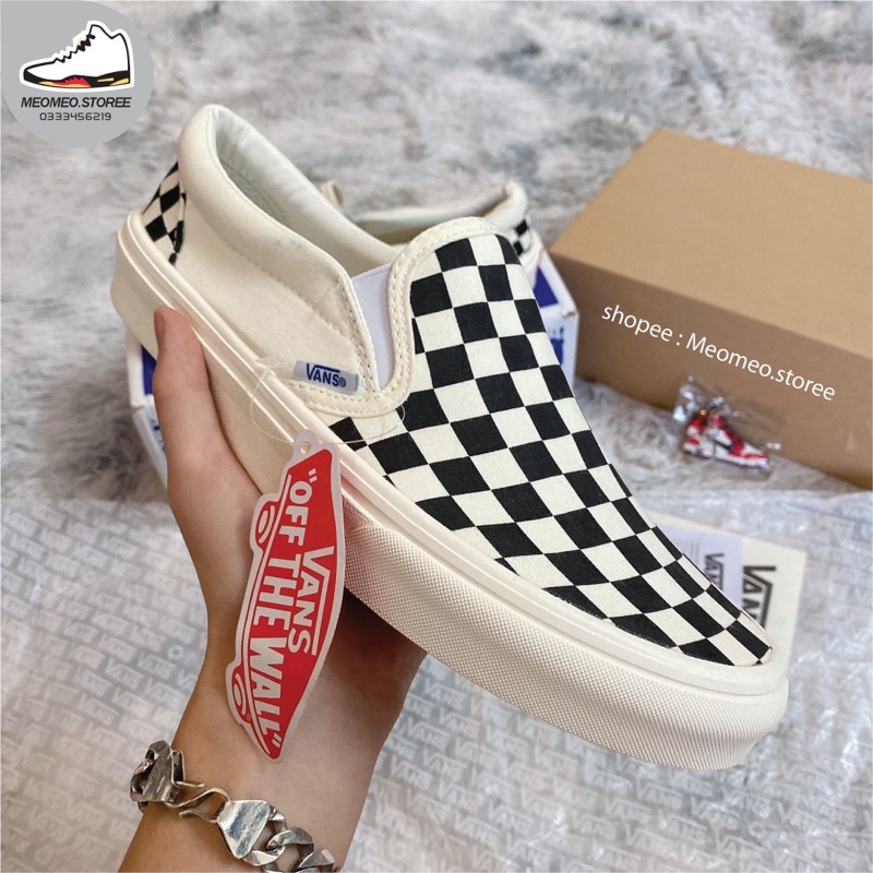 Giày Vans vault caro lười hàng 1:1  chất lượng [ full box + free ship ]