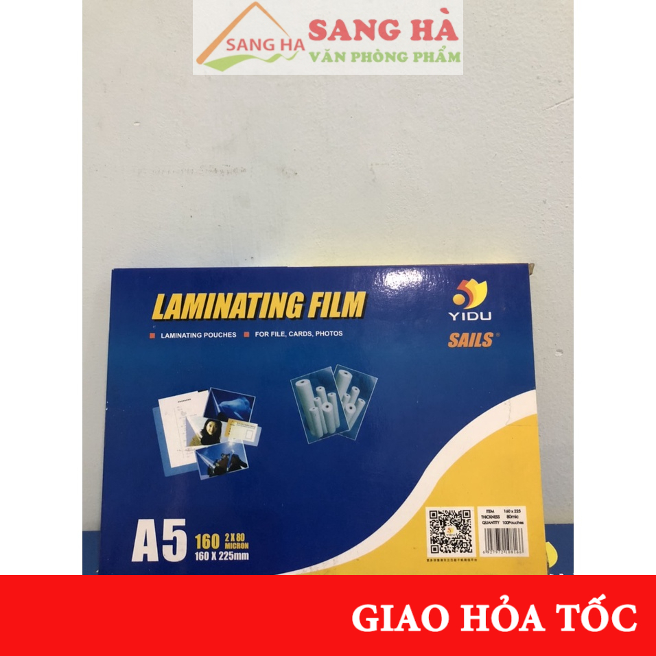 Bìa Ép Plastic A5 80mic - Ép nhựa A5 Yidu 80 Mic ( Laminating Film) Xấp 100 tờ