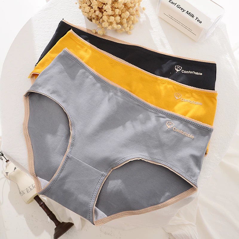 Quần Lót Cotton Thông Khí Kháng Khuẩn Viền Ren Comfortable P284