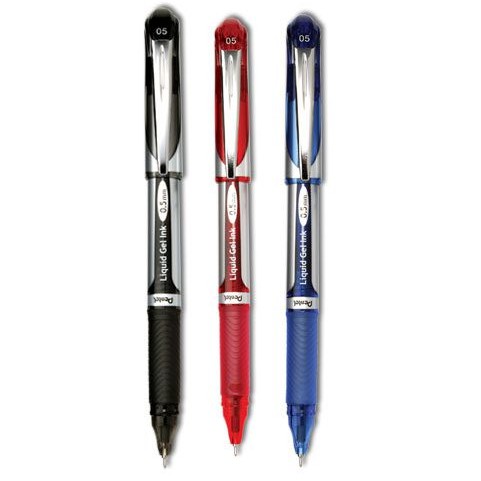 Bút ký Pentel mực gel nét 0.5mm BLN55 mực xanh - đỏ - đen hàng chính hãng