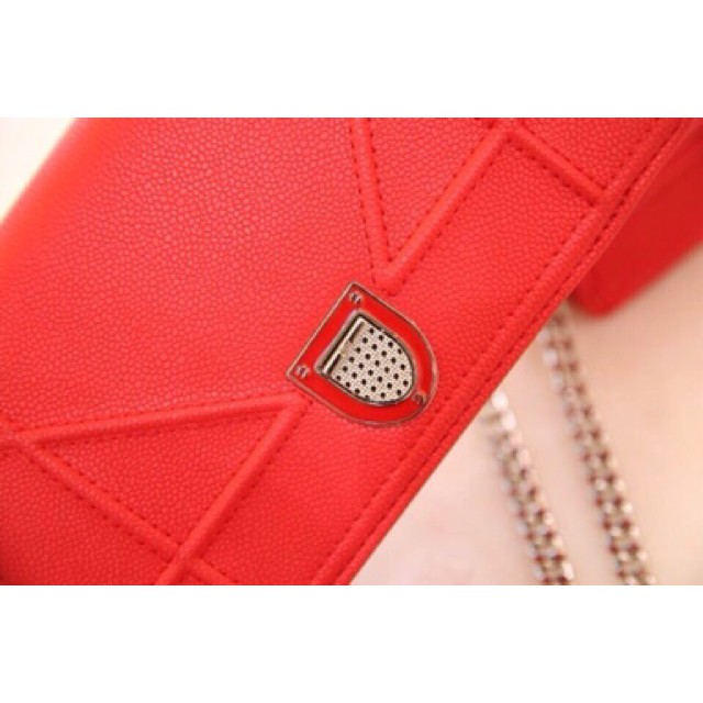 Túi đeo chéo khoá bạc hộp vuông da sần lì hàng cao cấp