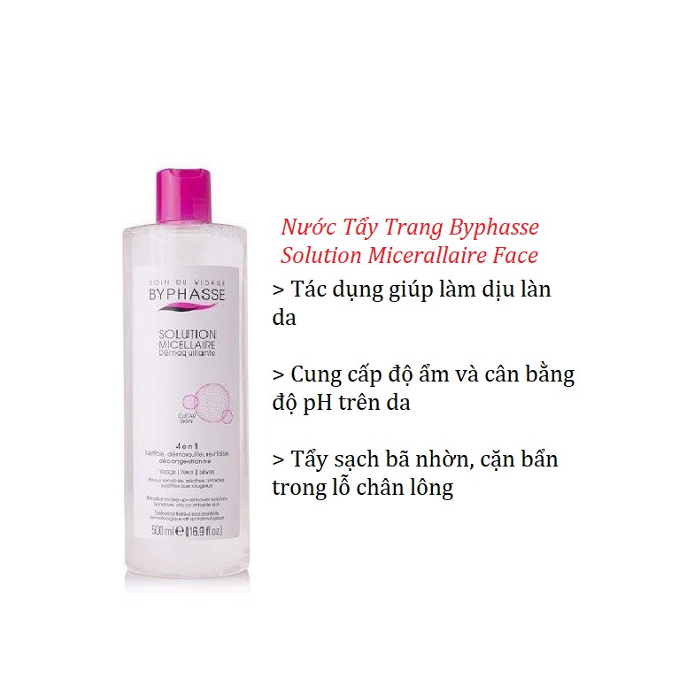 ( tem nhập khẩu) Nước Tẩy Trang Byphasse Micellar Make-up Remover Solution (100ml/500ml)