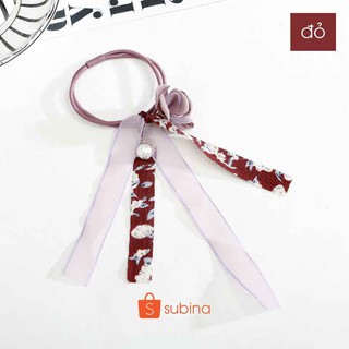 TZH7692 - Cột tóc hoa hồng dây voan lụa