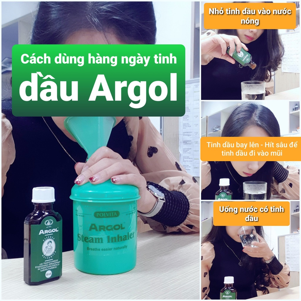 (có sẵn) Bình xông mũi, xông tinh dầu – ARGOL STEAM INHALER - hộp 350ml