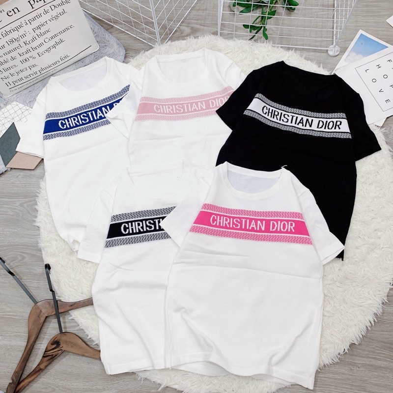 Áo thun len cổ tròn DIOR