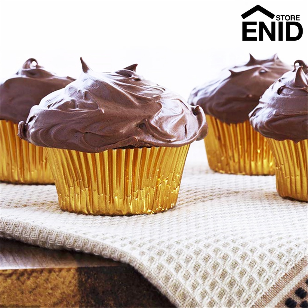 Set 100 Cốc Lá Nhôm Chịu Nhiệt Chống Mỡ Làm Bánh Cupcake