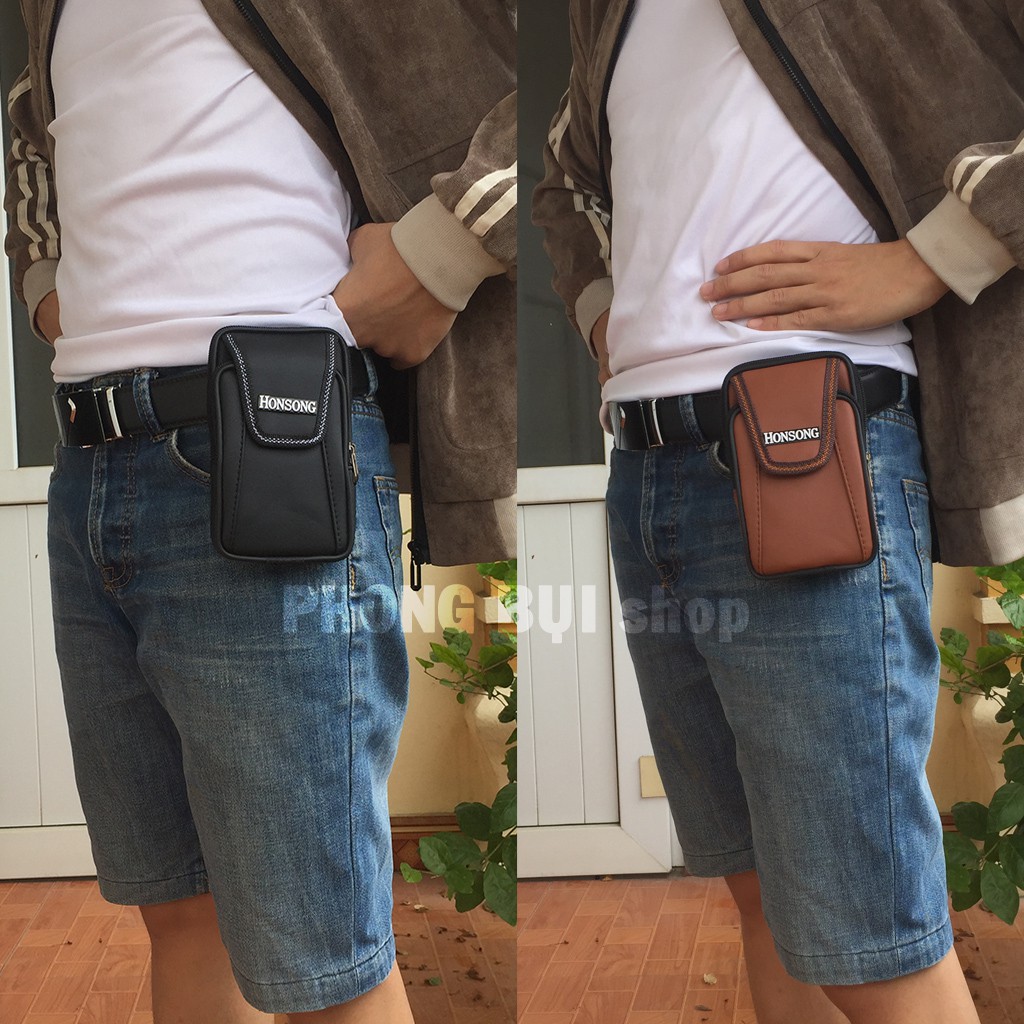 Túi Da Mini Đeo Hông Đeo Bụng 2 Ngăn Tiện Dụng Đựng Điện Thoại | BigBuy360 - bigbuy360.vn