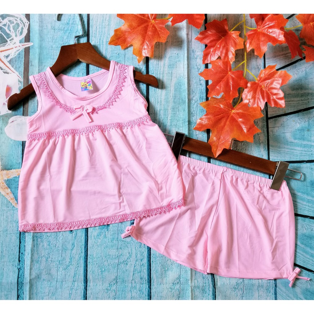 NOVA SHOP 115k Combo 3 bộ đồ thun lạnh không tay cho bé gái từ 8-23kg