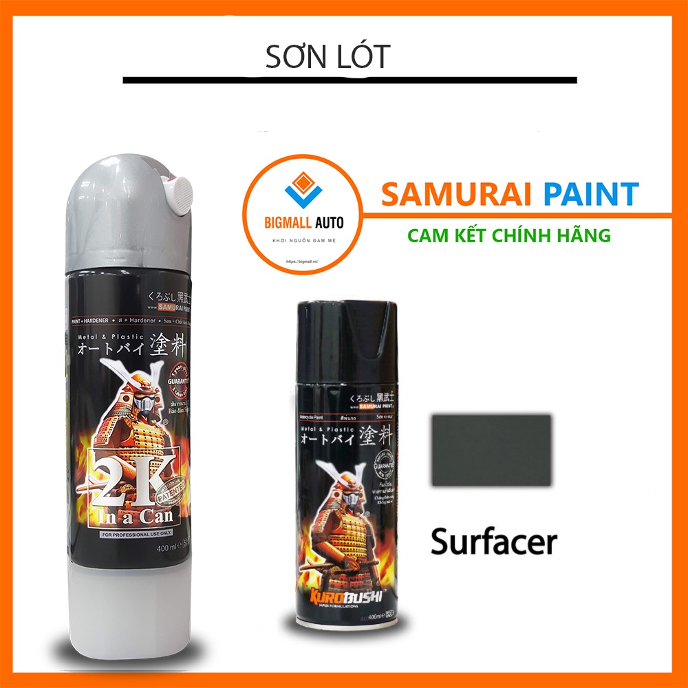 Sơn Samurai SƠN LÓT UCH210* (MÀU XÁM), 2K04 Lót Epoxy, KPP*** - SƠN LÓT NHỰA sơn xịt xe máy