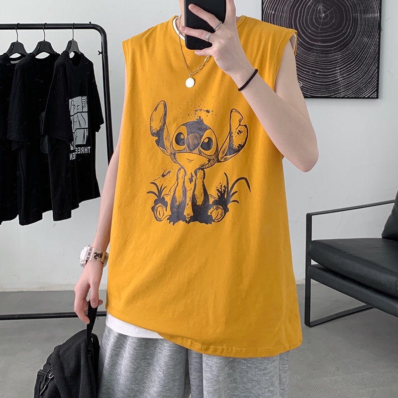 Áo thun sát nách in hình thời trang cho nam