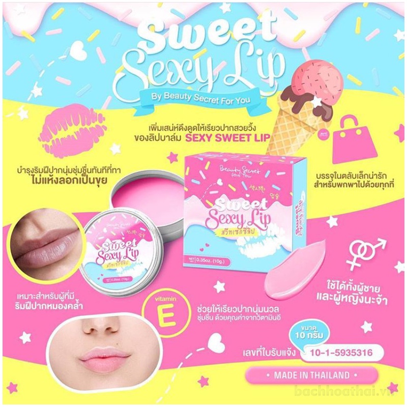 Son sáp khử thâm dưỡng môi căng hồng Sweet ƨexy Lip Thái Lan