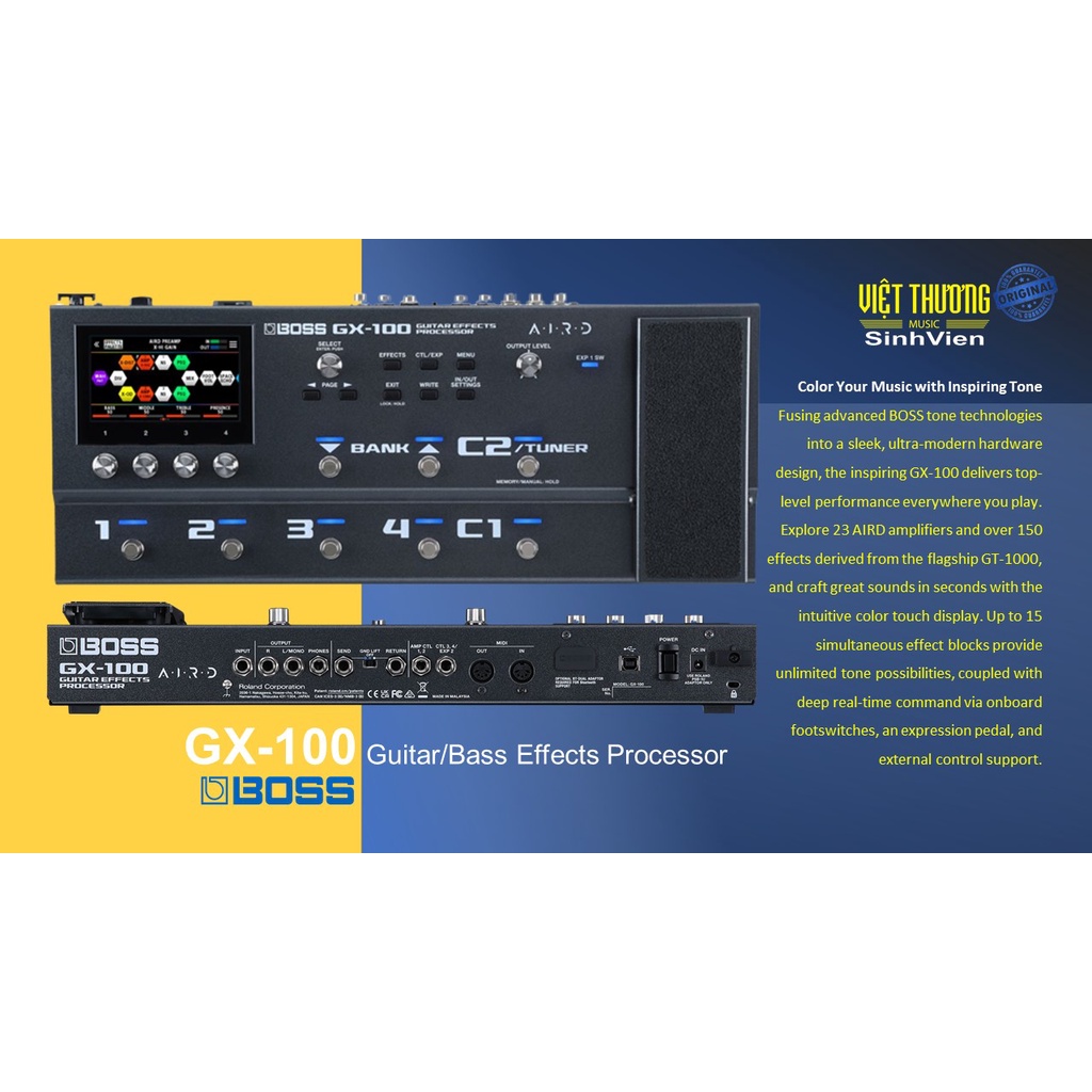 Thiết bị tạo hiệu ứng âm thanh cho đàn guitar và bass BOSS GX-100 chính hãng