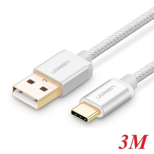 Cáp sạc USB 2.0 to Type C dài 3m Ugreen 20815 bọc nylon cao cấp