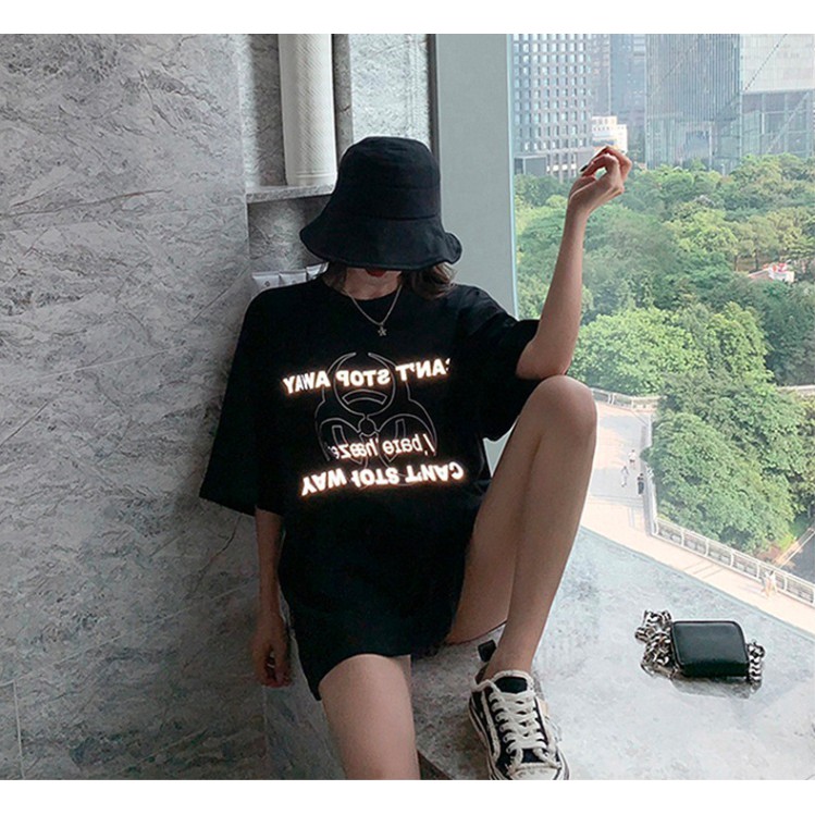 [GIÁ XẢ KHO] Váy nữ dáng oversize cổ tròn, họa tiết chữ phát sáng | BigBuy360 - bigbuy360.vn