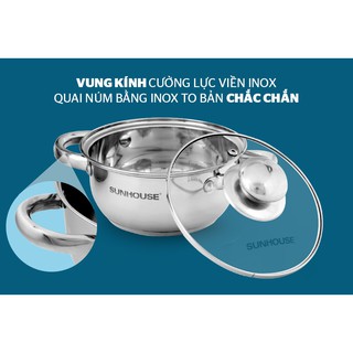 Bộ nồi inox 3 đáy SUNHOUSE SH334