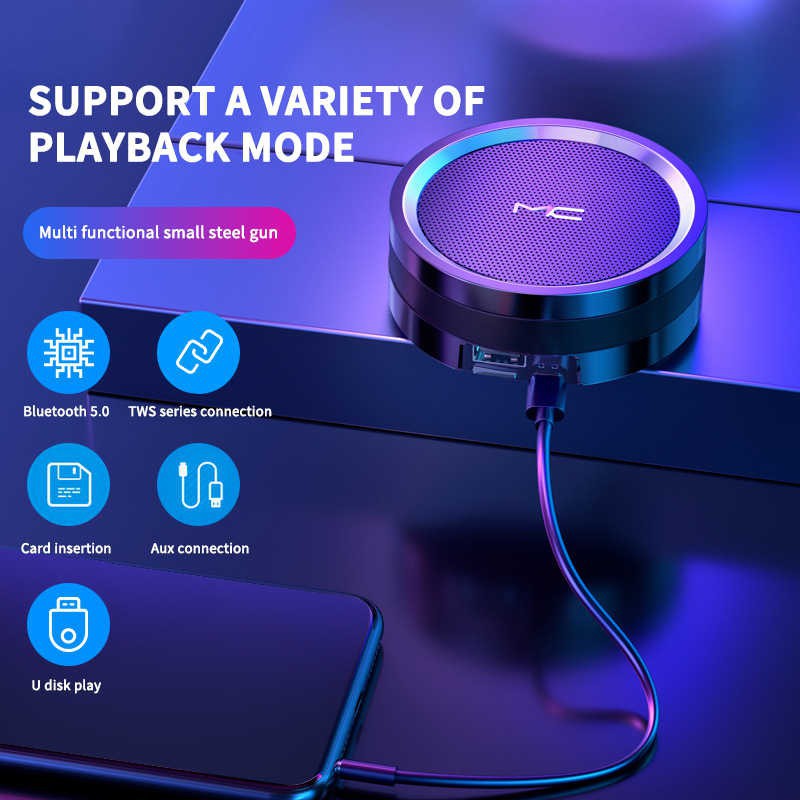 Loa Bluetooth Mini Nhỏ Gọn MC Plus, Loa Bluetooth không dây chống va đập, Bỏ Túi Tiện Lợi, Loa Nghe Nhạc Sống Động