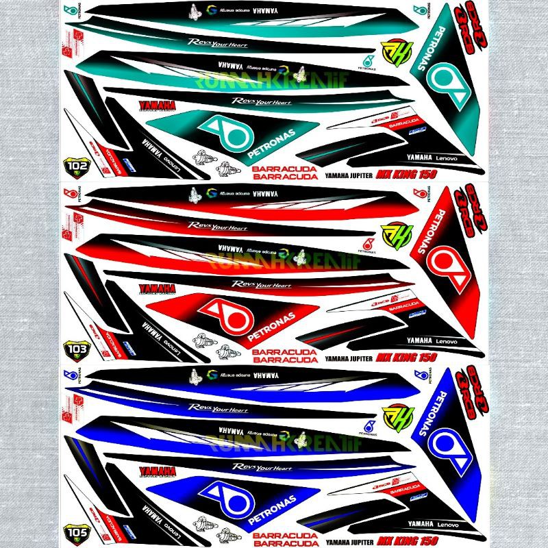 Sticker Dán Trang Trí Xe Hơi Mx King 150 - Jupiter Mx 150 - Exciter 150 - Y15zr | Petronas