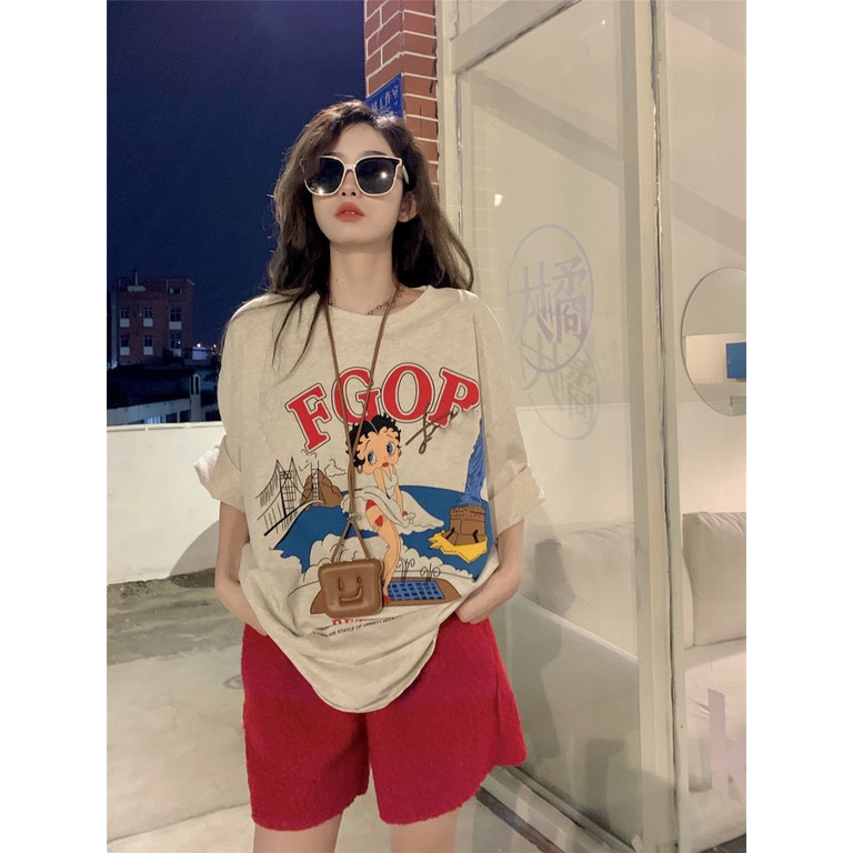 Áo Thun Tay Ngắn Dáng Rộng Thiết Kế Mới Thời Trang Theo Phong Cách Hàn Quốc