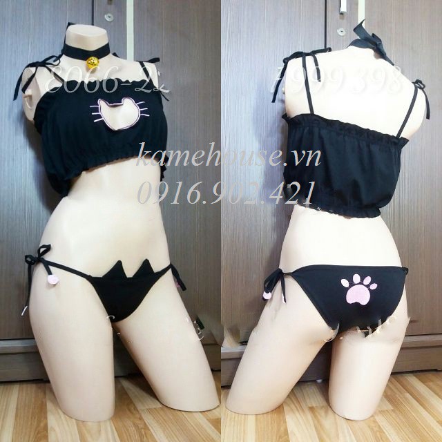 Bộ đồ ngủ Cosplay keyhole - mèo sexy
