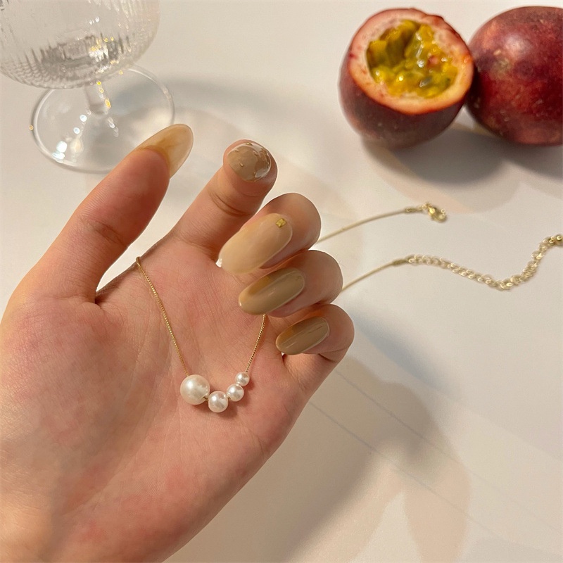 Dây chuyền nữ titan không gỉ mặt ngọc trai nhân tạo phong cách ngọt ngào thanh lịch mẫu mới 2023