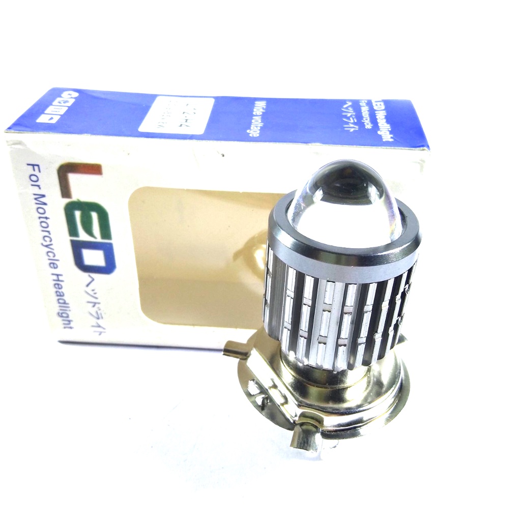 🔥 Đèn Led pha H4 gương cầu Mini Cos Vàng Pha Trắng gắn như ZIN ko chế mọi loại xe 🔥