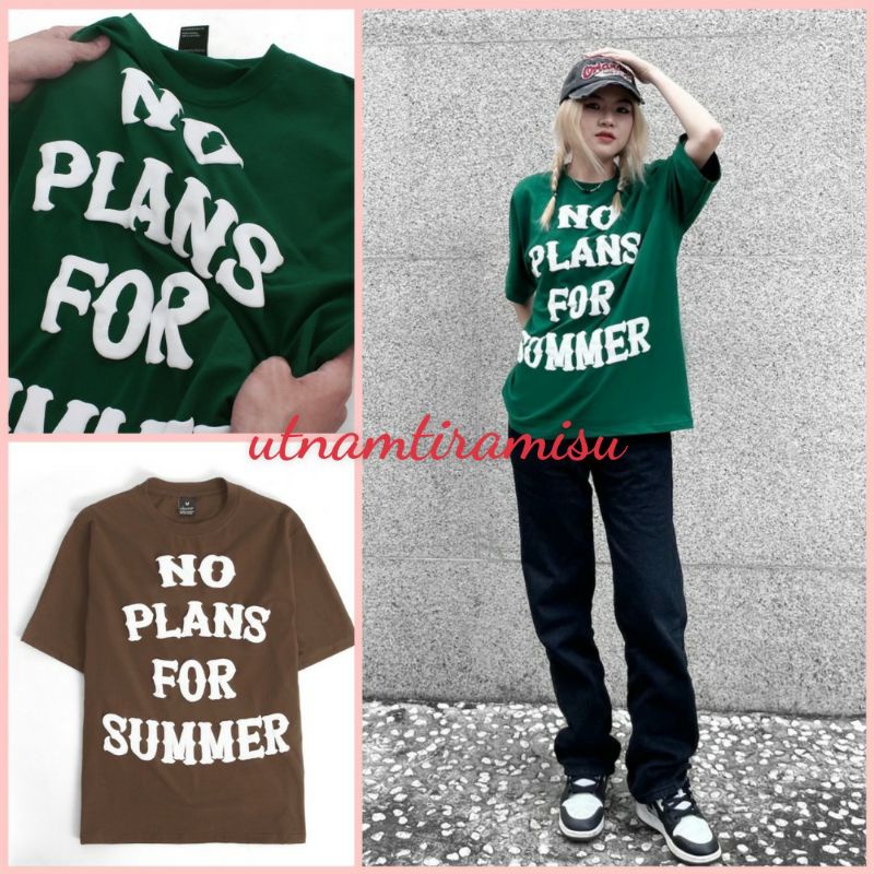 Áo thun đôi nam nữ No Summer xanh lá, nâu unisex cá tính  Trend giá rẻ, cotton 3158 mặc nhóm  Free ship