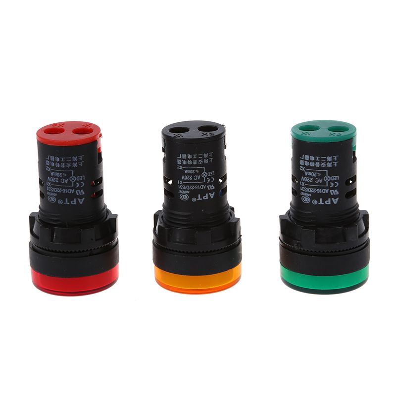 Set 3 Bảng Đèn LED 22Mm AC 220V Ánh Sáng Đỏ / Vàng