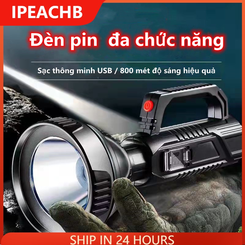 Đèn pin cầm tay siêu sáng 3 chế độ chiếu xa 800m chống thấm nước sạc tích điện siêu bền