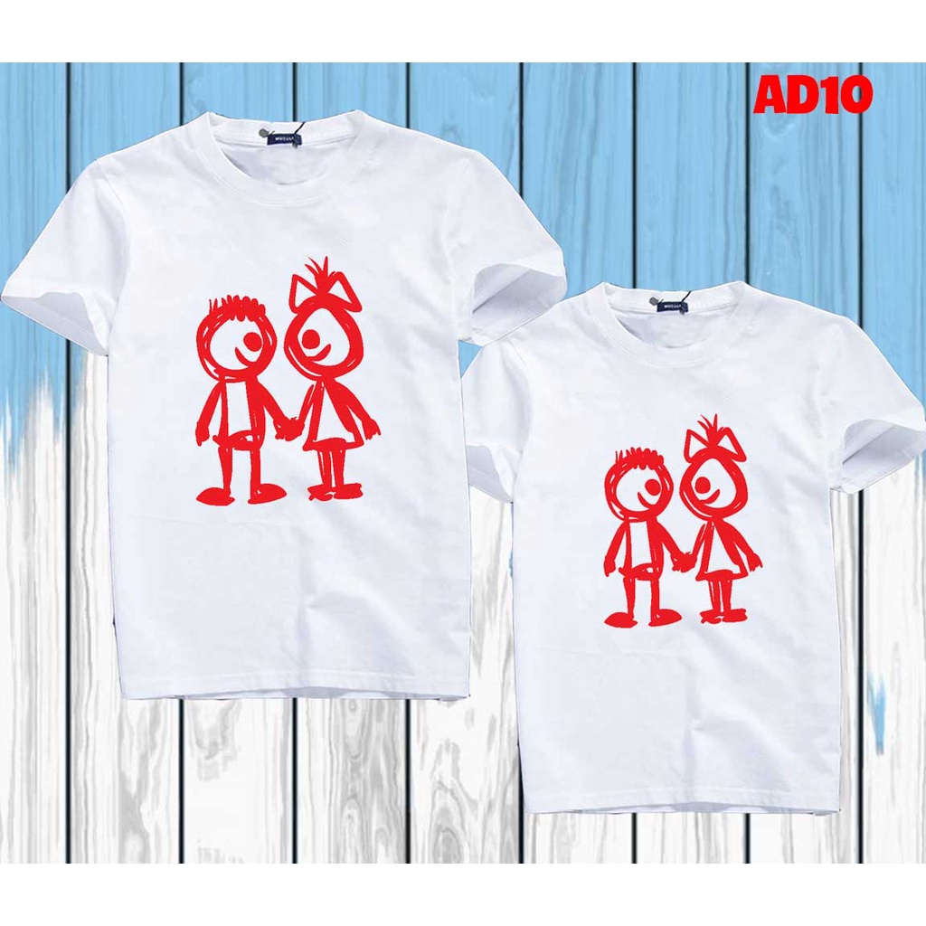 Áo Phông Cặp Cực Cute Dễ Thương Nét Vẽ Ngộ Ngĩnh - KTQN TSHIRT AND UNIFORM