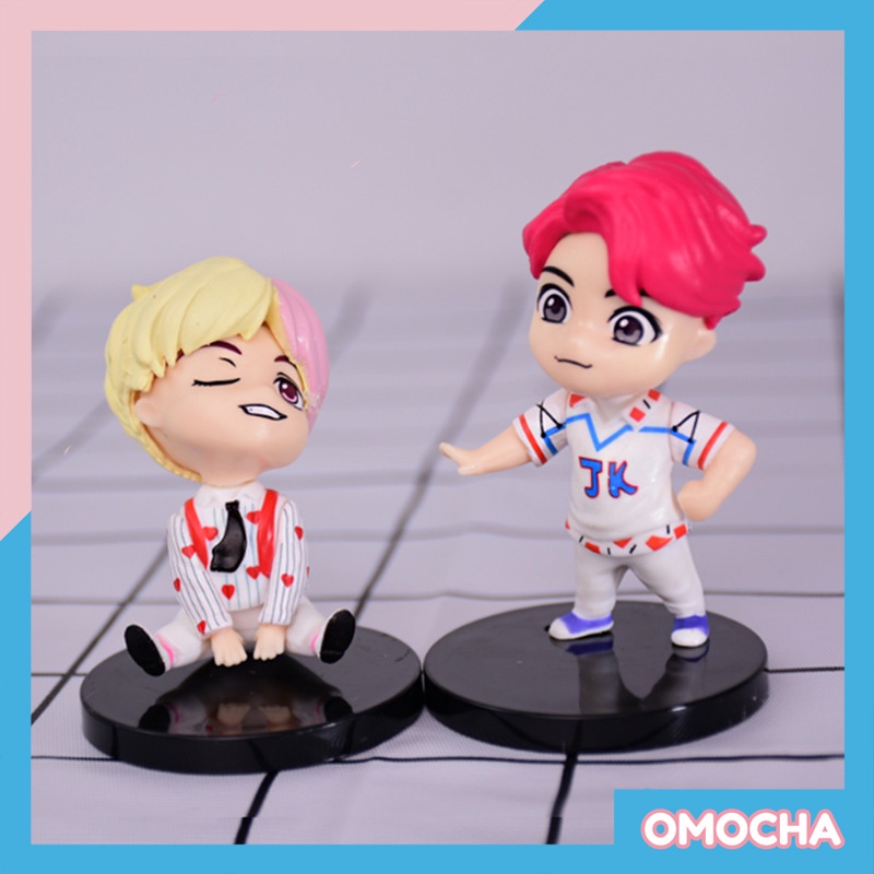 Bộ 7 mô hình tượng đứng BTS phong cách hoạt hình chibi cực dễ thương