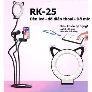  <XẢ KHO BÁN LỖ> Giá đỡ Livestream 3 trong 1 Auto flash light có điều khiển