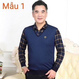 Áo len lót nỉ, thích hợp với người trung niên, người già, chất len, vải mềm mịn, cổ bẻ, lẻn áo vừa lịch sự, vừa ấm