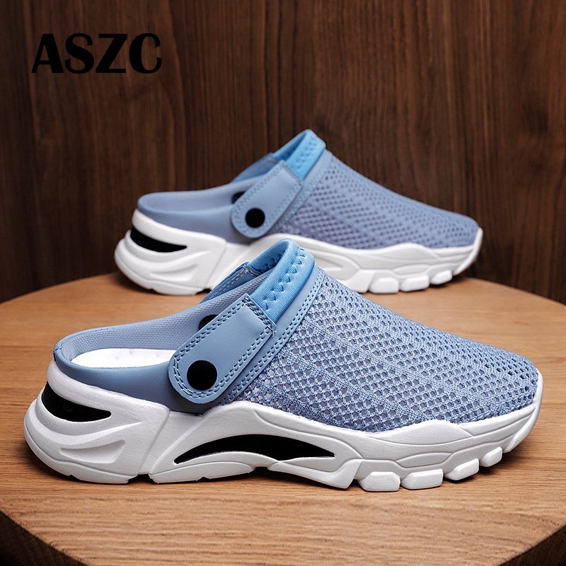 Dép Lười Phối Lỗ Thoáng Khí Thời Trang Đi Biển Mùa Hè Cho Nam