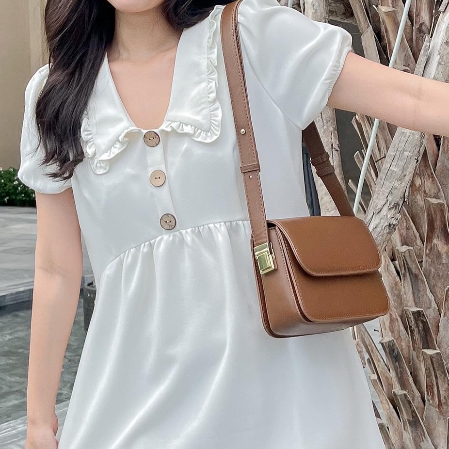 Đầm RINNA - Đầm babydoll cổ phối bèo
