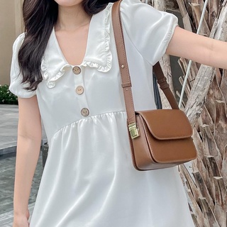 Đầm RINNA - Đầm babydoll cổ phối bèo