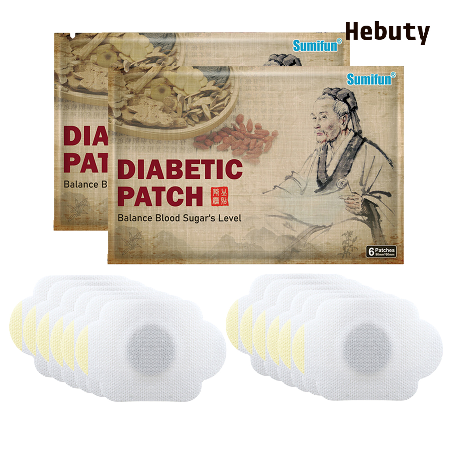 [Home & Living]12 Pcs/2Bag Diabetes Plasters Natural Herbs Diabetic Plaster Diabetes Patch