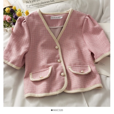 Áo kiểu nữ đẹp Hàn Quốc bánh bèo tay ngắn AKN005