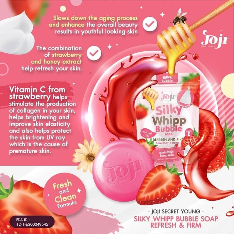 01 Cục Xà bông phục hồi dưỡng trắng da JOJI Secret Young Silky Whipp Bubble Soap Thái Lan 100gram