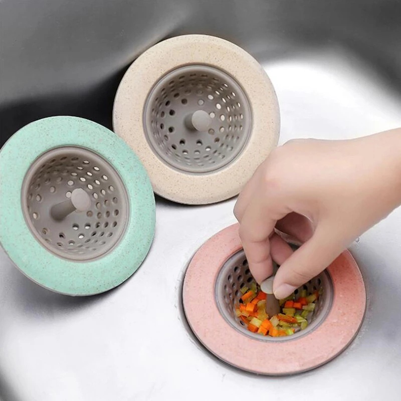 Lõi lọc rác bằng silicon dùng chặn rác/ vụn thực phẩm ở bồn rửa chén và chặn tóc ở miệng ống thoát nước nhà tắm