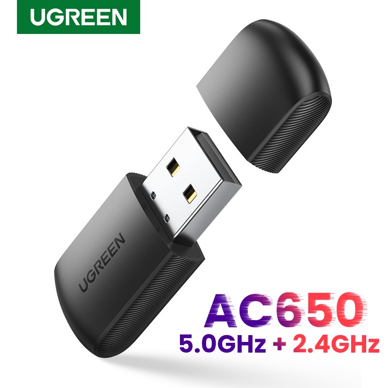 USB Wifi Ugreen 20204 Băng tần kép 5G &amp; 2.4G - Cao Cấp Chính Hãng CM448